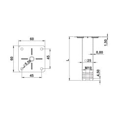 Hafele Kub 25 Mobilya Ayağı Mat Siyah 150Mm