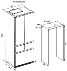 Hafele Cosmo Yarı Ankastre Buzdolabı Inox 75cm