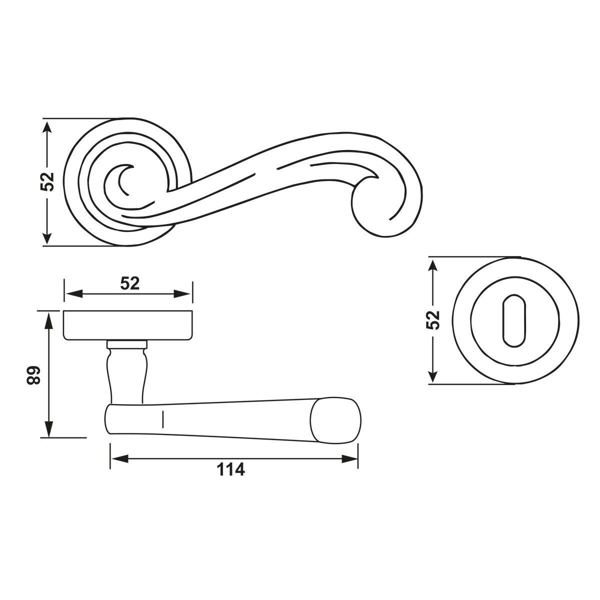 Hafele PLAZA PC (Barelli Tip) Parlak Altın Renk Kapı Kolu