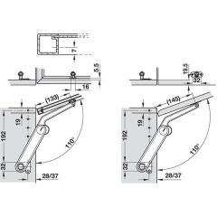 Hafele Maxi Makas Seti B 37mm, Nikel Renk