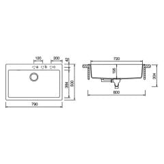 Hafele Granit Evye Large Dolomite 700X590mm Krem Beyaz