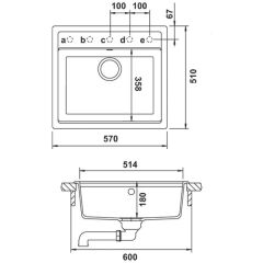 Hafele Granit Evye Adela Dolomite 570x510mm Antrasit