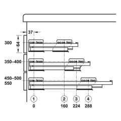 Hafele Matrix Box P35 Ray Yvş. 450mm