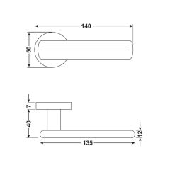 Hafele FLAME PC (Barelli Tip) Antik Bronz Renk Kapı Kolu