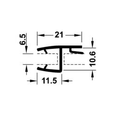 Hafele Cam Kapı Fitili Cam/Cam 180° / 2170mm