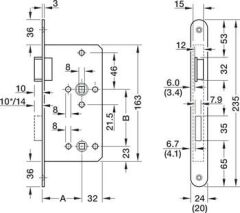 Hafele Wc Tipi Sol Yönlü Gömme Kilit 55/20mm, Paslanmaz Çelik Renk