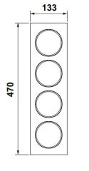 Hafele LEGRO Baharatlık 4lü 133x472,5x40mm Koyu Meşe