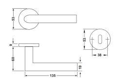 Hafele WERNER-M Kol Seti Oda Tipi Paslanmaz Çelik Mat