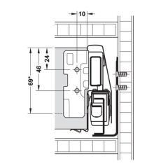 Hafele M. Box P Vis İç Çek. Ön Paneli 900mm, Gri Renk