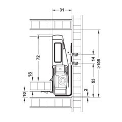 Hafele M. Box P Vis İç Çek. Ön Paneli 900mm, Gri Renk