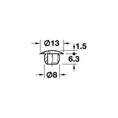 Hafele Mobilya Delik Tıpası 13/8mm (500 Adet), Gri