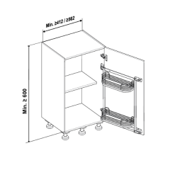 Hafele Tandem Side 600/600mm A.Style Krom/Beyaz
