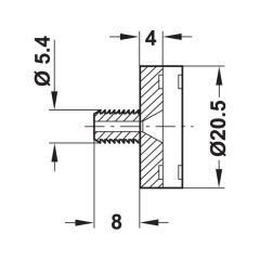 Hafele Vida Kapağı 20mm Delik İçin (100 Adet), Parlak Krom Renk