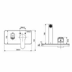 Hafele Ankastre Lavabo Bataryası Rio Sıva Üstü Grubu Parlak Krom