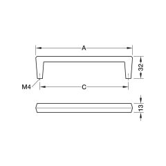 Hafele H2585 Kulp Parlak Krom 192mm