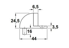 Hafele Stoper Zemine Yapıştırılarak Montaj 44x25mm Mat Beyaz