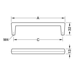 Hafele H2585 Kulp Paslanmaz Çelik Renkli 128mm