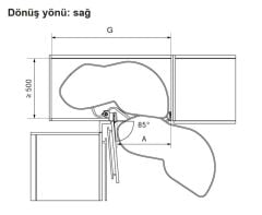Hafele Lemans2 Sağ Kiler Seti 60/60-75cm, Antrasit
