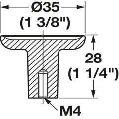 Hafele H2580 Düğme Kulp Mat Altın