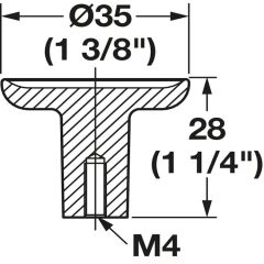 Hafele H2580 Düğme Kulp Mat Siyah