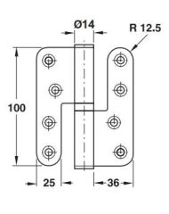 Hafele Yaprak Menteşe Paslanmaz Çıkabilen Paslanmaz Çelik 304 Siyah 100mm Sol