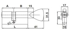 Hafele PC 03 Mandallı Barel Nikel 37x45mm