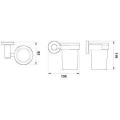 Hafele Diş Fırçalık Ozo Duvara Monte Mat Altın