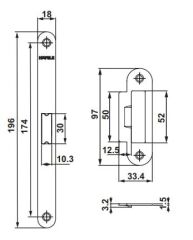 Hafele H50.08 Oda Tipi (CB) Dilden Kilit Parlak Altın 50/18/90mm