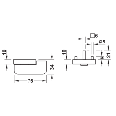 Hafele Kapı Mandalı Paslanmaz Çelik Mat 53x31mm
