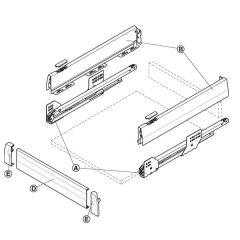 Hafele İç Çekmece Seti 120'lik Modül İçin Bordürsüz 50'lik Gri