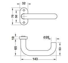 Hafele ROLAND-THIN II Kapı Kolu Paslanmaz Çelik Mat