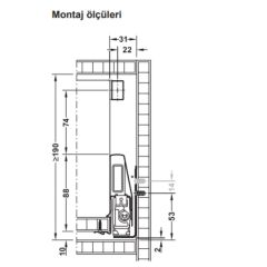 Hafele İç Çekmece Seti 90'lık Modül İçin Kare Bordürlü 40'lık Antrasit
