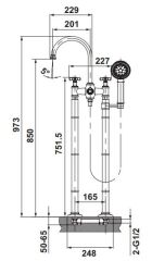 Hafele MONET Küvet Bataryası Mat Siyah