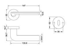 Hafele LYON Kol Seti Oda Tip (CB) Bronz
