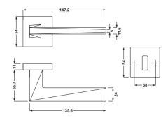 Hafele FLOOD Kol Seti Oda Tipi (CB) Bronz