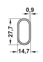 Hafele Alüminyum Askı Mat Siyah 30x15x0,9mm/1,5m