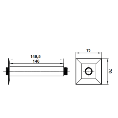 Hafele Tavandan Tepe Duşu Borusu Fluxo Köşeli Parlak Altın