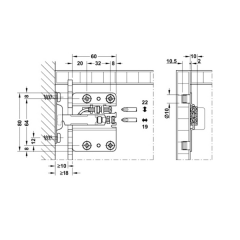 Hafele Heavy Dolap Askısı Elemanı Galvaniz Dübelli Sol Yönlü