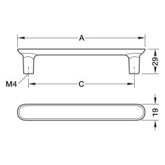 Hafele H2320 Kulp, mat altın 160mm
