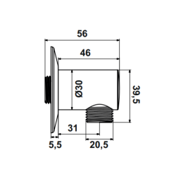 Hafele El Duşu Çıkışı Fluxo Yuvarlak Mat Siyah