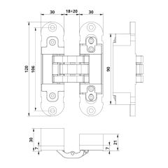 Otlav Invısacta Gizli Menteşe Parlak Altın Renk IN300120VO02