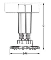 Hafele AXILO 78 Baza Ayağı 150mm Siyah