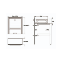 Hafele Rise Cam Stor Beyaz 900x1320mm