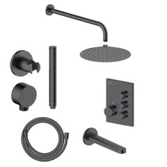 Hafele Mastermıx 3F Ankastre Duş Seti Mat Siyah