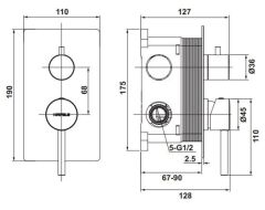 Hafele NEOMIX S 3F Anksatre Banyo Bataryası Parlak Altın