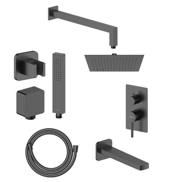 Hafele NEOMIX S 3F Ankastre Duş Seti Mat Siyah