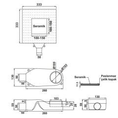 Hafele VENTUS Yer Süzgeci Yatay 100X100 Titanyum