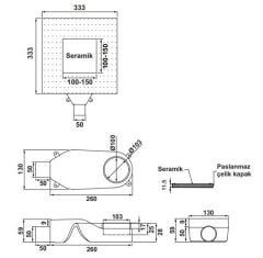 Hafele VENTUS Yer Süzgeci Yatay 100X100 Parlak Rose