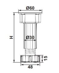 Hafele PFT12 Baza Ayağı Beyaz 150mm