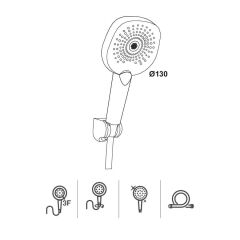 Hafele Askılı El Duşu Seti Focus 3 Fonksiyonlu Mat Siyah